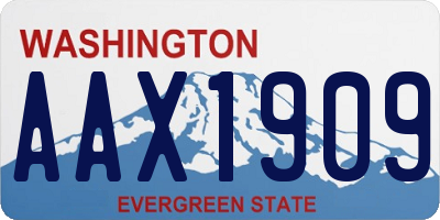 WA license plate AAX1909