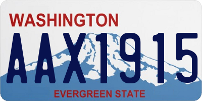 WA license plate AAX1915