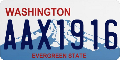 WA license plate AAX1916