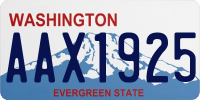 WA license plate AAX1925