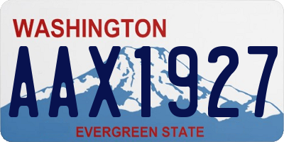 WA license plate AAX1927