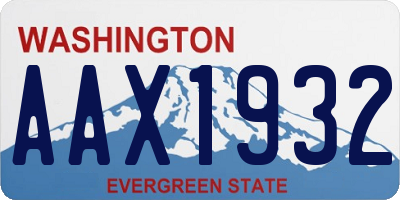 WA license plate AAX1932