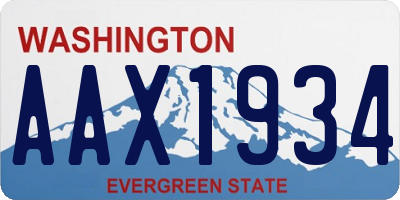 WA license plate AAX1934