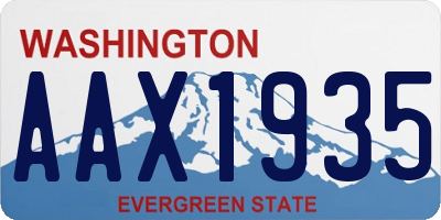 WA license plate AAX1935