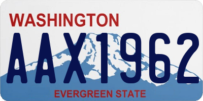 WA license plate AAX1962