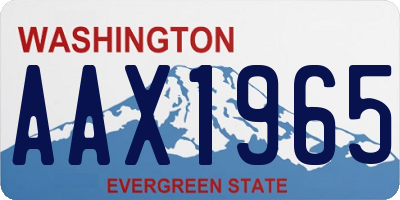 WA license plate AAX1965