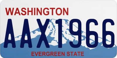 WA license plate AAX1966