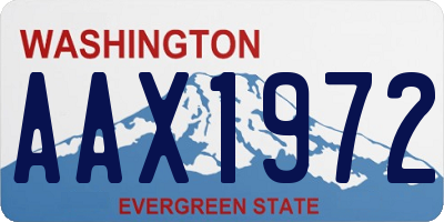 WA license plate AAX1972