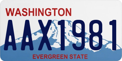 WA license plate AAX1981