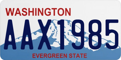 WA license plate AAX1985