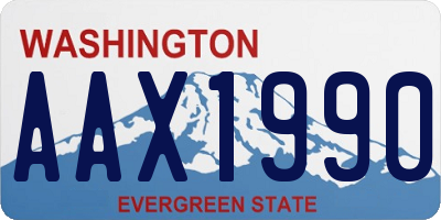 WA license plate AAX1990