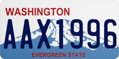 WA license plate AAX1996