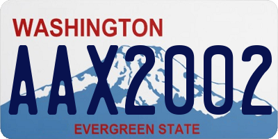 WA license plate AAX2002