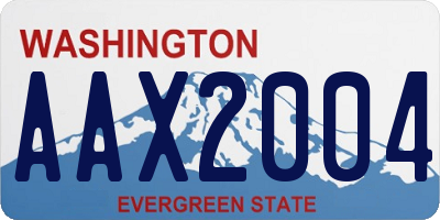 WA license plate AAX2004