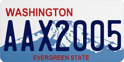 WA license plate AAX2005
