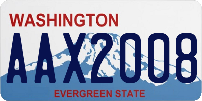 WA license plate AAX2008