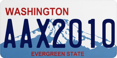 WA license plate AAX2010