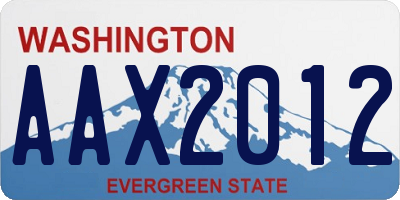WA license plate AAX2012