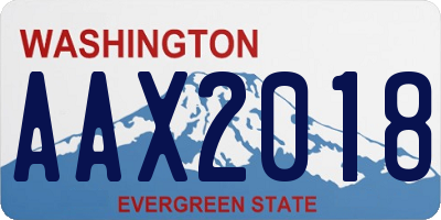 WA license plate AAX2018