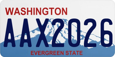 WA license plate AAX2026