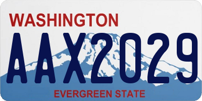 WA license plate AAX2029