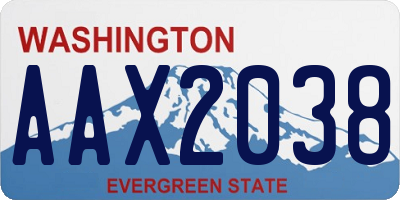 WA license plate AAX2038