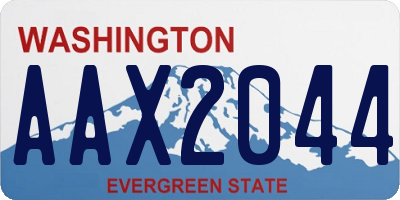 WA license plate AAX2044