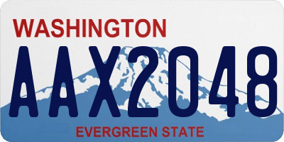 WA license plate AAX2048