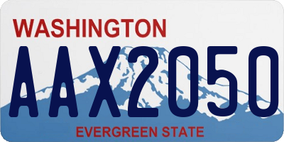 WA license plate AAX2050