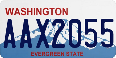 WA license plate AAX2055