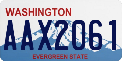 WA license plate AAX2061