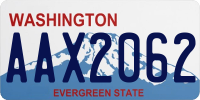 WA license plate AAX2062