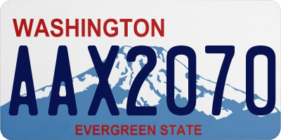 WA license plate AAX2070