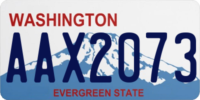 WA license plate AAX2073