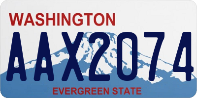WA license plate AAX2074