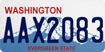 WA license plate AAX2083