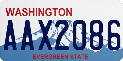 WA license plate AAX2086