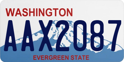 WA license plate AAX2087