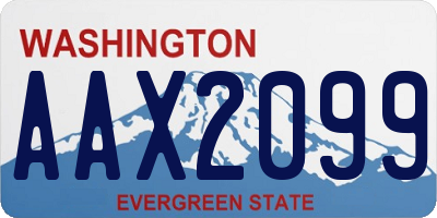WA license plate AAX2099