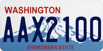 WA license plate AAX2100