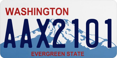 WA license plate AAX2101