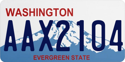 WA license plate AAX2104