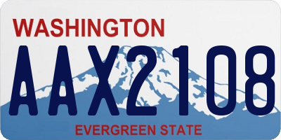 WA license plate AAX2108