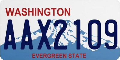 WA license plate AAX2109