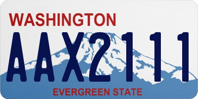WA license plate AAX2111
