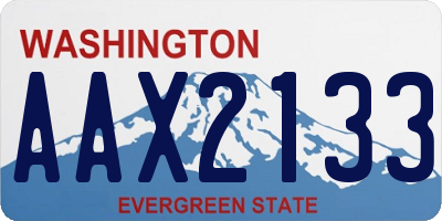 WA license plate AAX2133