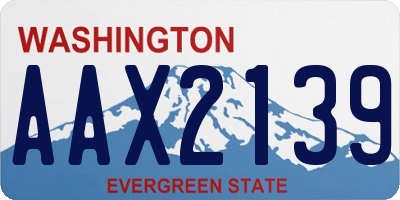 WA license plate AAX2139