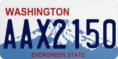 WA license plate AAX2150