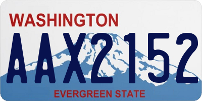 WA license plate AAX2152