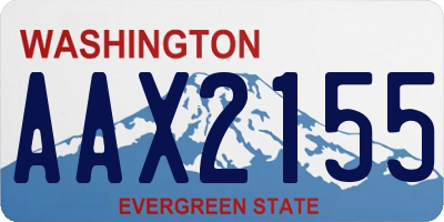 WA license plate AAX2155